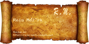 Reis Márk névjegykártya